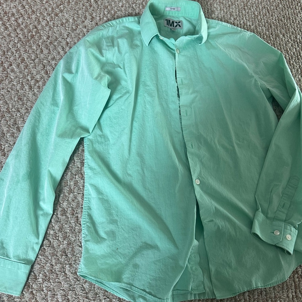 Express Mint Green Button-Down Shirt
